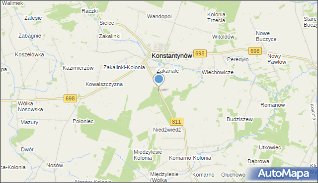 mapa Leśniczówka Konstantynów, Leśniczówka Konstantynów na mapie Targeo